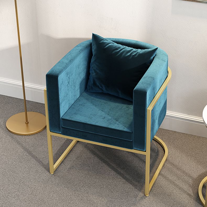 Scandinavian Armless Solid Back Chair for Home Fabric Dining Side Chair