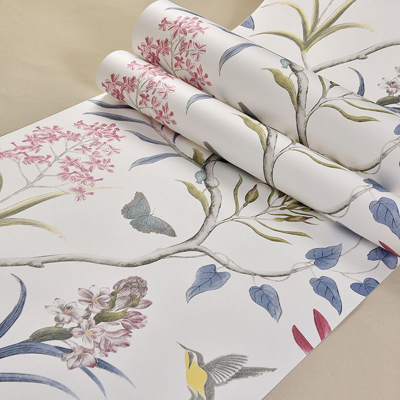 Retro Multi-Colored 20.5-inch x 33-foot Non-Woven Moisture Resistant American Country Floral Print Wallpaper