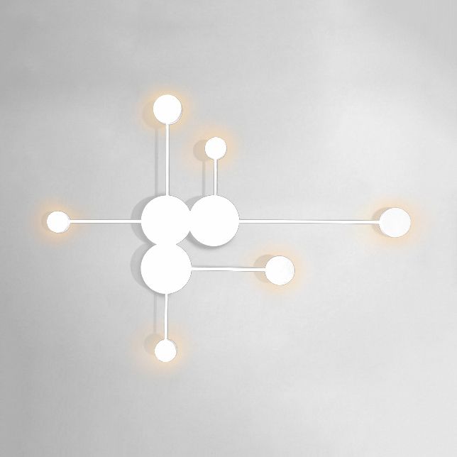 Black/White Sputnik Wall Sconce Light Fixture Modern LED 2/3/6 Lights Acrylic Wall Lamp in Warm/White Light