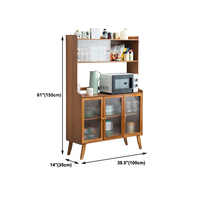 Modern Style Kitched Sideboard Glass Door Wooden Cabinet Storage Sideboard