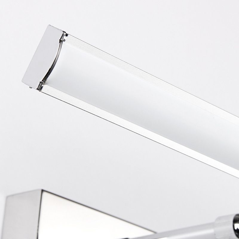 Modern Simple Steel Vanity Light  Linear Sliver LED Acrylic Vanity Light with Swivel Lamp Head for Bathroom