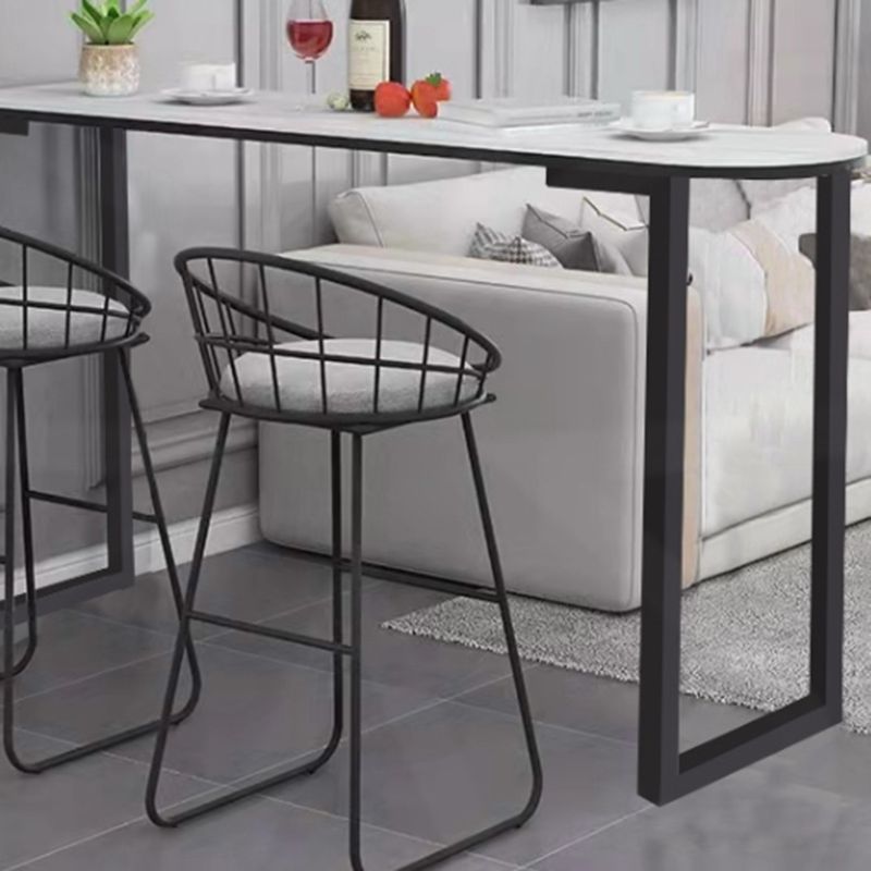 Glam Style Bar Table Sled Base Bar Dining Table for Living Room