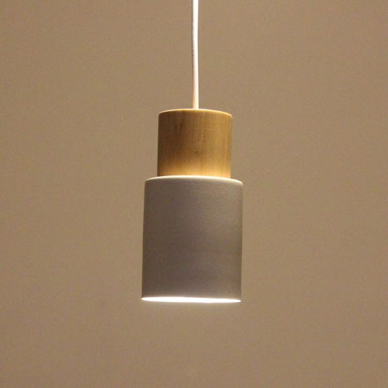 Cylindrical Mini Pendant Light Fixture Nordic Metal Single Hallway Hanging Light