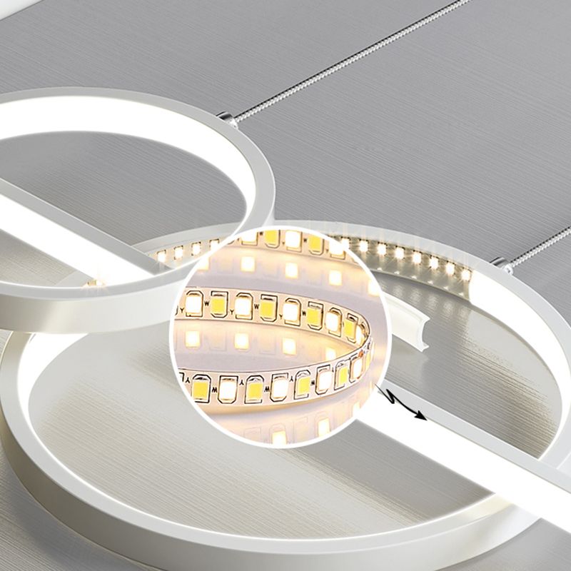 Modern Simple Metal Hanging Lamp Circle Shape Island Light Fixture for Living Room
