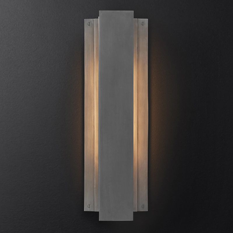 Contemporary 1 - Light Wall Mounted Light Aluminum & Glass Wall Fixture in Grey
