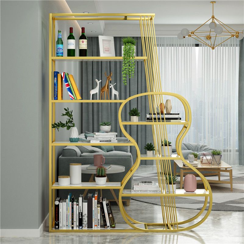 Glam Open Bookcase Bookshelf Shelves Included Bookcase with Rectangular Shelves 10.6" Wide