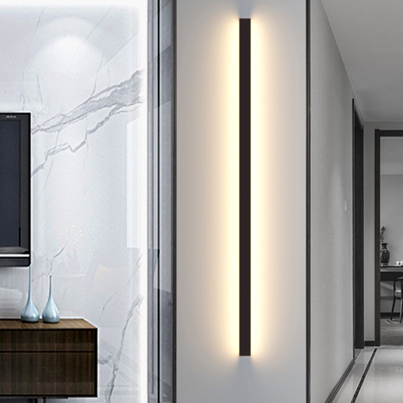 Metal Linear Shape Wall Mount Lighting Modern 1 Light Wall Mounted Light Fixtures