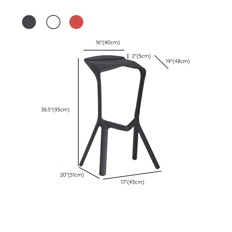 Modern Armless Bar Height Stool Plastic Bar Stool for Living Room