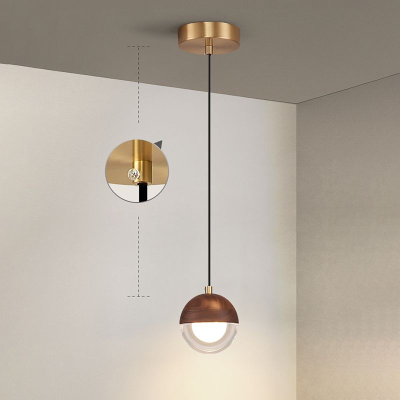 Dining Room Wood Hanging Ceiling Light Modern Ceiling Pendant Light with 1 Light