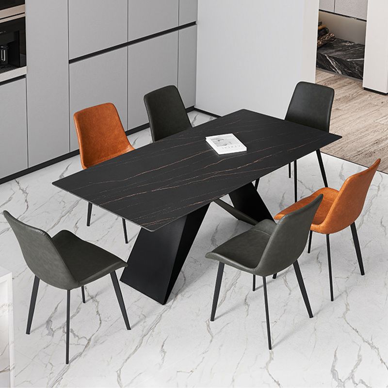Contemporary 1/2/5/7 Pieces Dining Set Rectangle Sintered Stone Dining Table Set