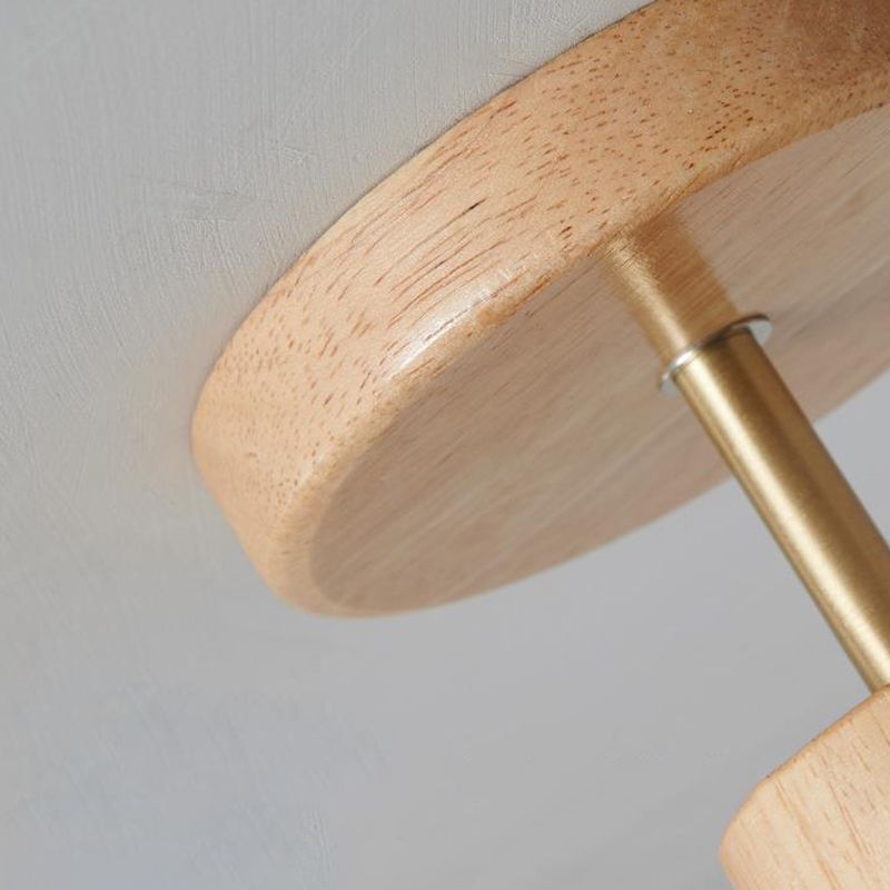 Nordic Ceiling Lamp Wooden Flush Mount Light Fixture for Bedroom