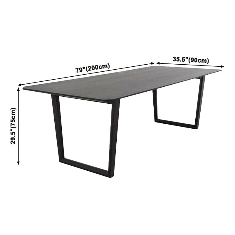 Mesa de comedor casera de estilo moderno Mesa de forma rectangular con pedestal doble