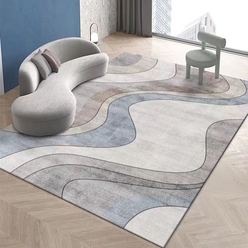 Minimalist Rug Simplicity Geometric Carpet Polyester Stain Resistant Carpet for Home Decor