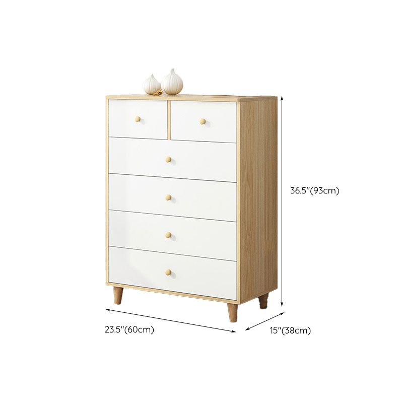 Contemporary Bedroom Chest Engineered Wood Storage Chest with Drawers