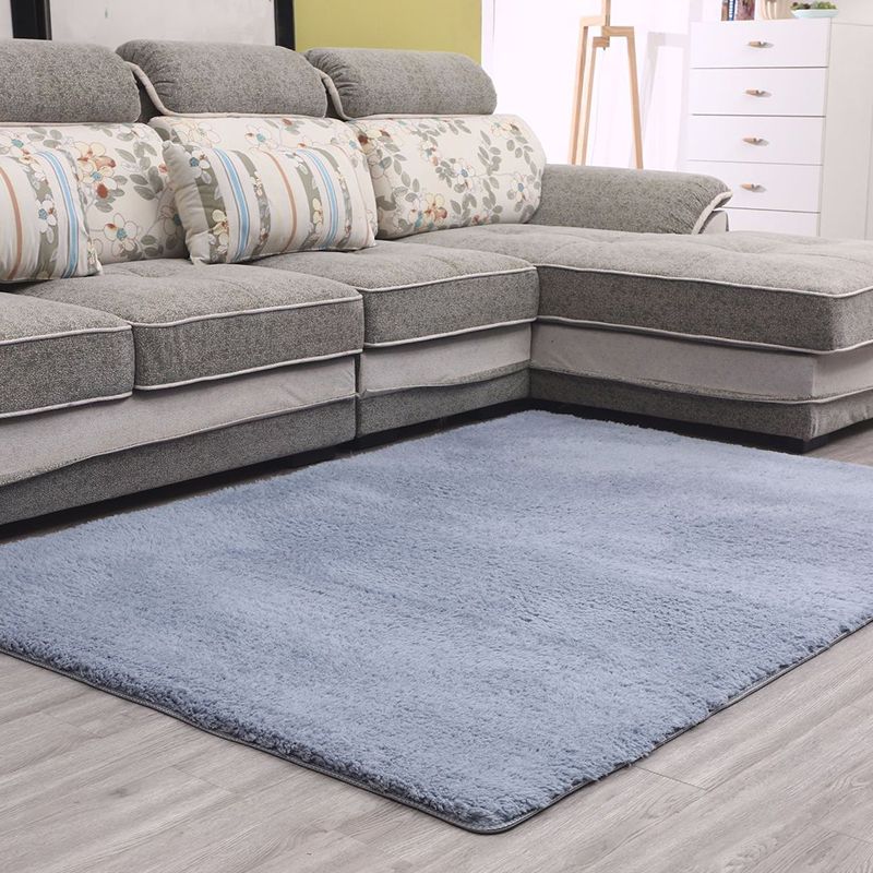 Simple Living Room Rug Multi-Color Solid Color Area Carpet Lamb Wool Non-Slip Easy Care Indoor Rug