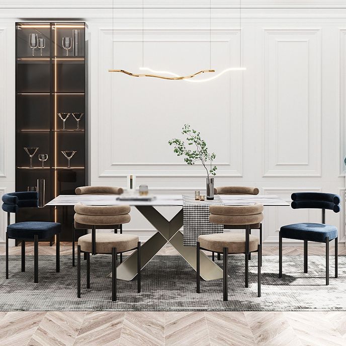 Les chaises en métal de style de Glam placent les chaises latérales arrière ouvertes de cuisine de salle à manger