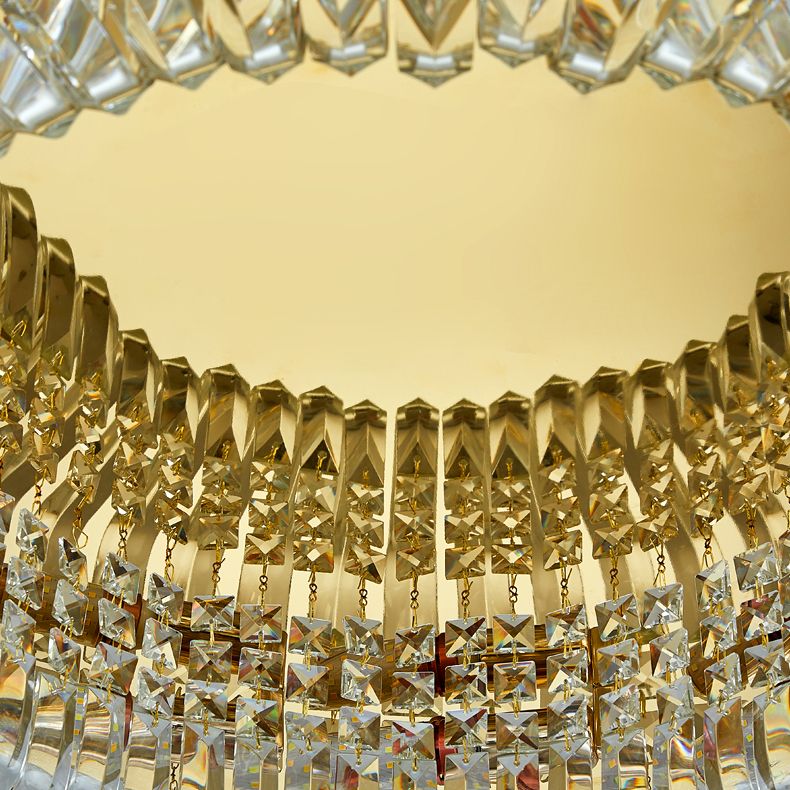 Round Ceiling Mounted Lights Simplicity LED Crystal Flush Mount Ceiling Lamp