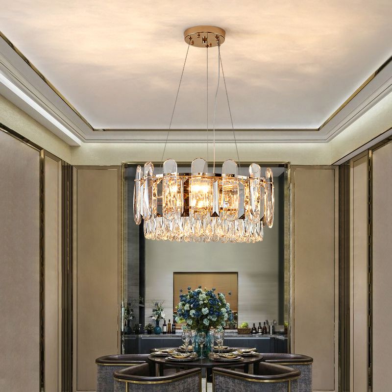 Klarer Kristallkreis Kronleuchter Licht Minimalismus Deckenhängung Lampe für Esszimmer