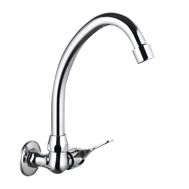 Wall Mounted Kitchen Faucet Single Handle One Function Faucet in Chrome