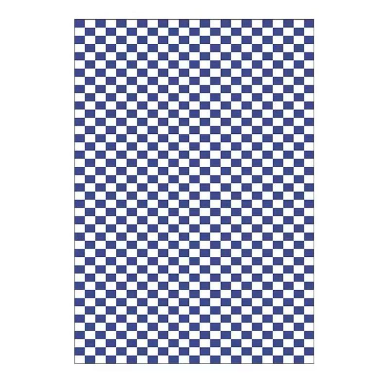 Simplicity Checkered Pattern Rug Polyester Indoor Carpet Stain Resistant Area Rug for Living Room