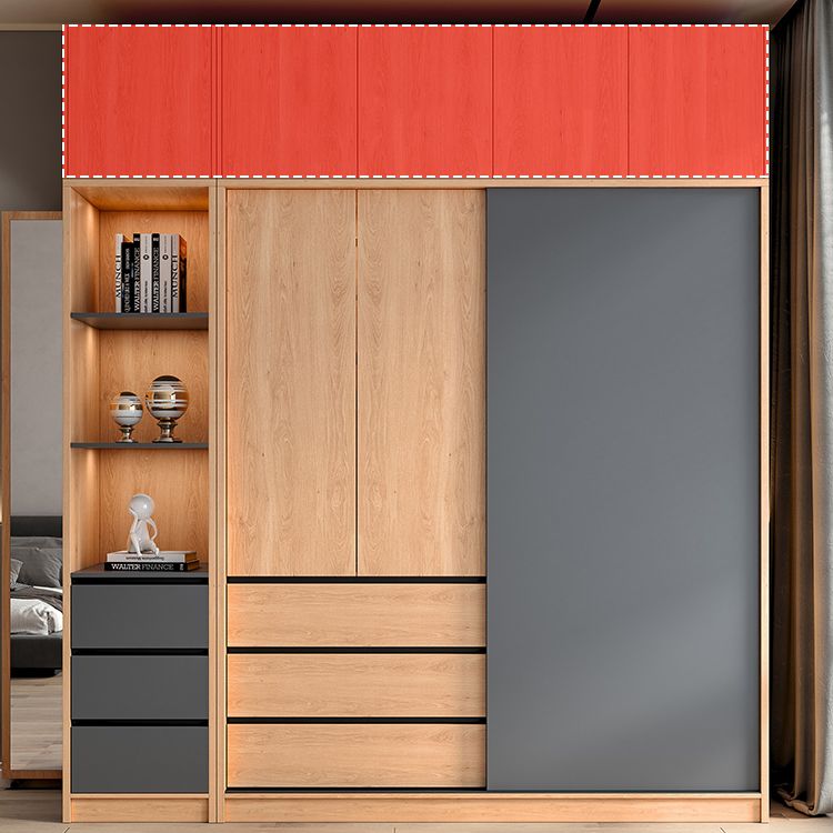 Engineered Wood Wardrobe Cabinet With Drawer Modern Wardrobe Armoire