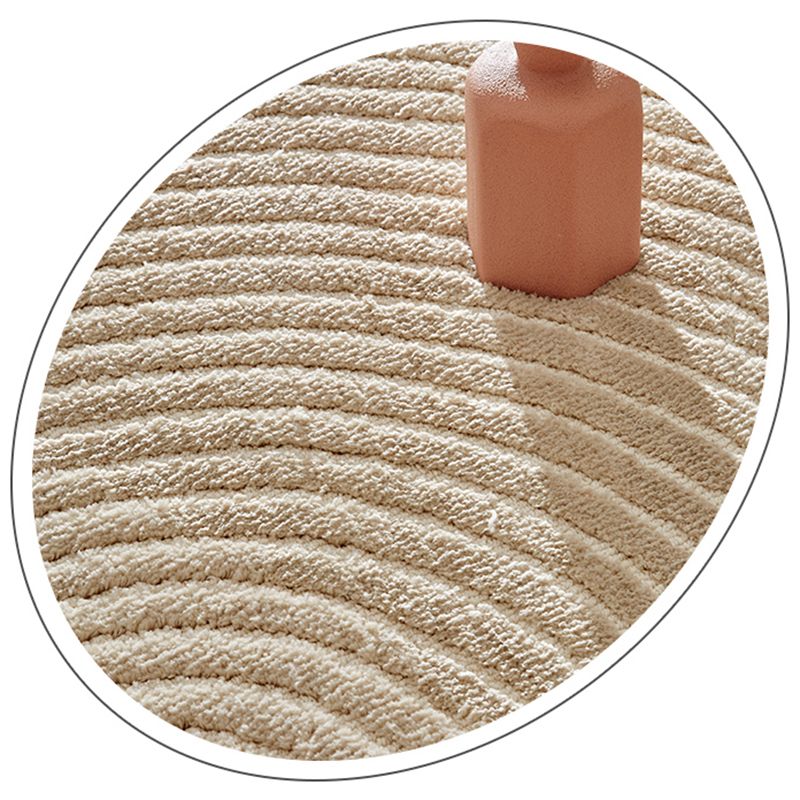 Khaki Pure Color Carpet Polyester Contemporary Area Rug Washable Rug for Living Room