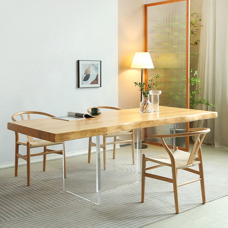 Modern 1/2/3/4 Pieces Rectangle Dining Set Solid Wood Dining Table with Chairs