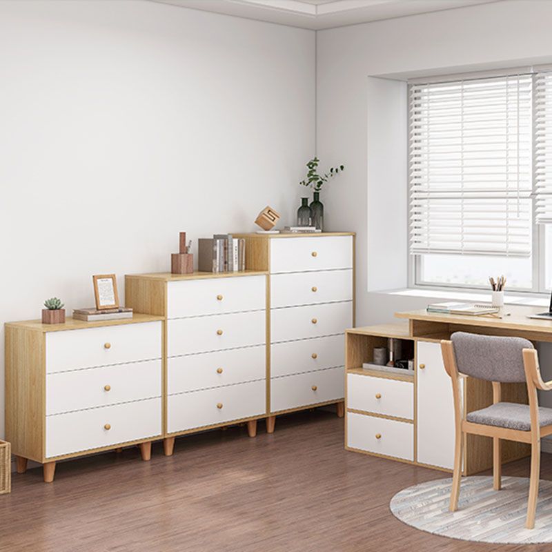 Contemporary Bedroom Chest Engineered Wood Storage Chest with Drawers