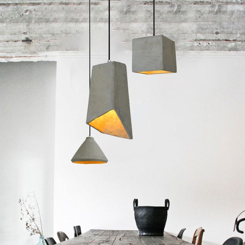 Modern Geometric Pendant Light Kit Cement 1 Light  Pendant Lamp