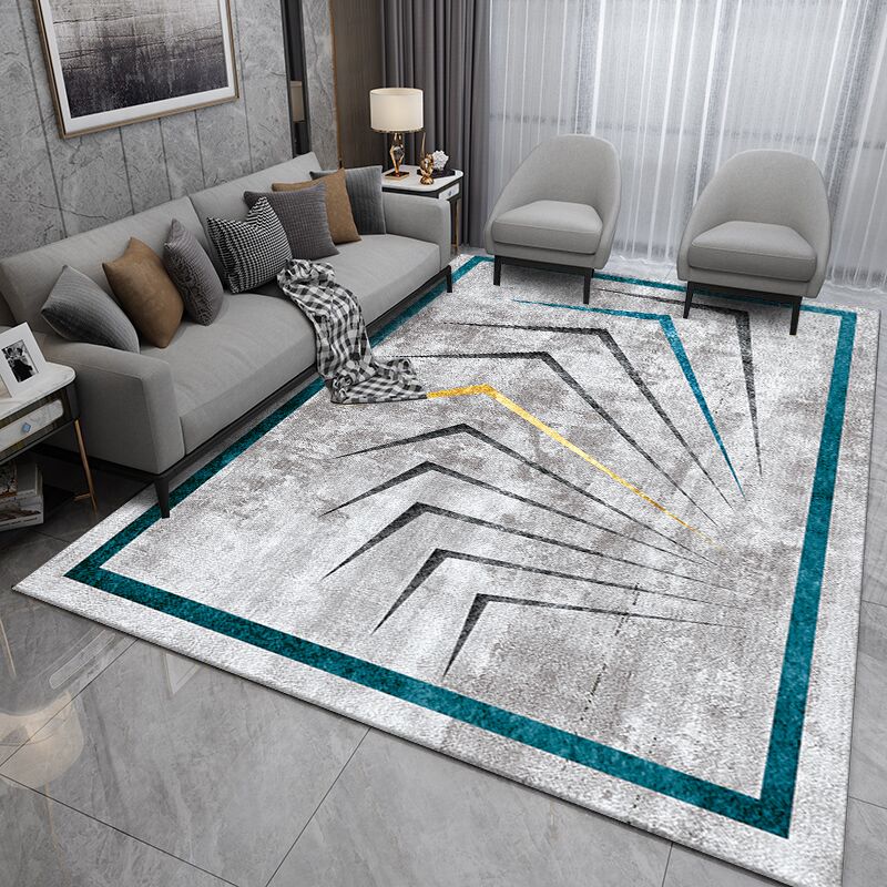 Gorgeous Carpet Trendy Gray Tone Polyester Area Rug Stain Resistant Carpet for Living Room