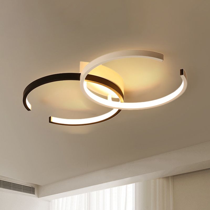 Black e nero/nero a forma di C Aitura del soffitto Simplicity LED LED ACRILICE Luce soffitto semi-filo in luce calda/bianca/naturale