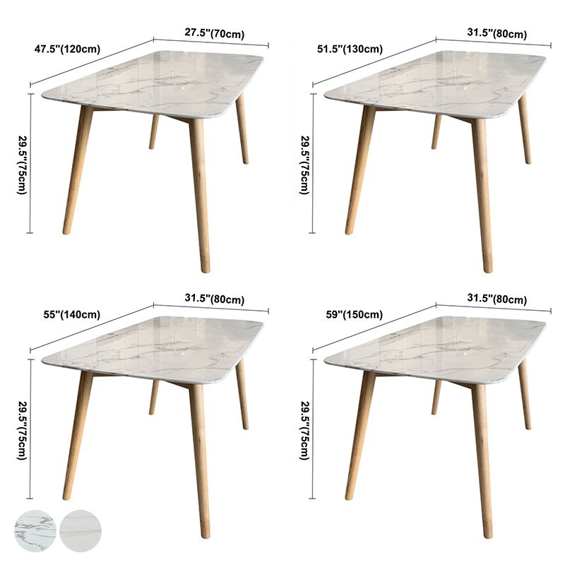 Stein Essstelle Tisch Einfachheit Rechteck Esstisch mit Holz 4 Beine