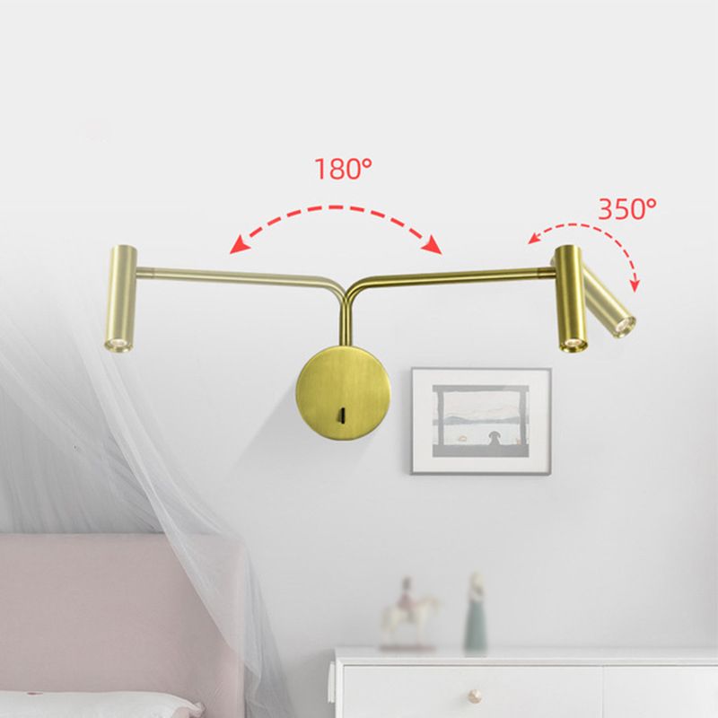 Modern Style Cylinder Shade Wall Lamp Metal 1 Light Sconces for Bedroom