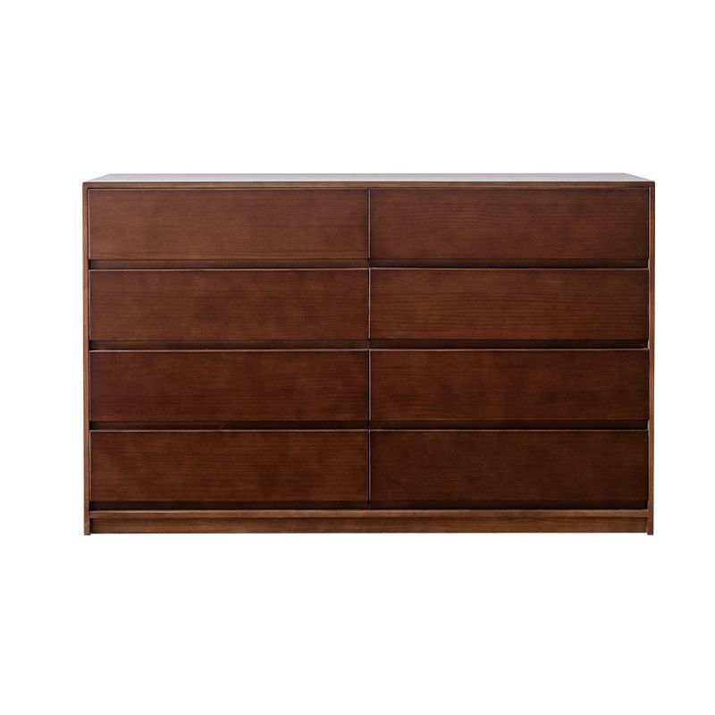Contemporary Pine Wood Accent Chest with 8 Drawers Standard Chest