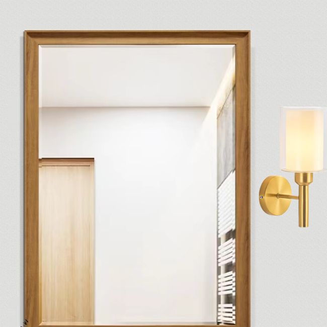 Contemporary Bath Vanity Lighting Glass Shaded Golden Light for Bathroom