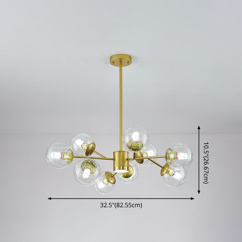Modern Chandelier Lights Globe-Shaped Pendant Lights Glass Pendant Chandelier for Dining Room