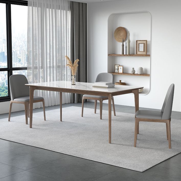 Modern Style Sintered Stone Dining Set Wood 1/2/3/4/5/7 Pieces Dining Set