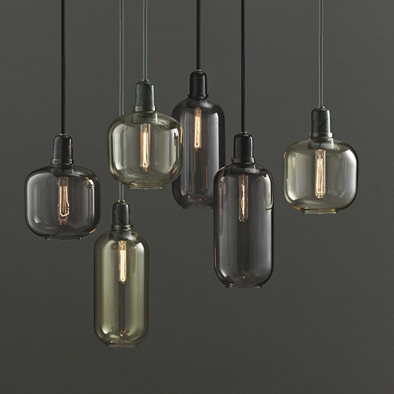 Nuance en verre suspendu léger moderne 1 la tête de tête lumière pour la salle à manger