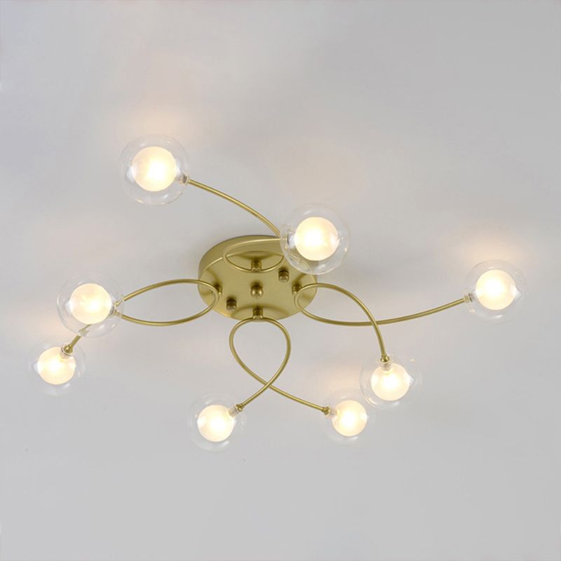 Lámpara de techo de múltiples luz iluminación de techo de vidrio de estilo moderno para sala de estar