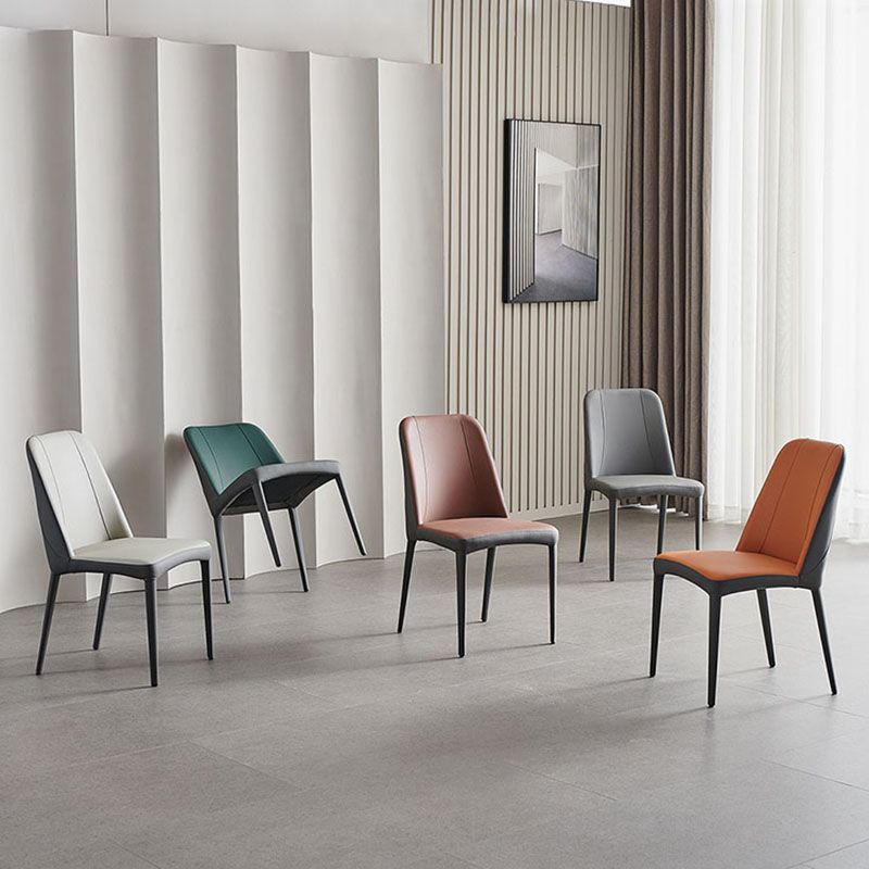 Chaise d'appoint industrielle pour la maison Chaise d'appoint rembourrée en métal à dossier solide (Ensemble de 2)