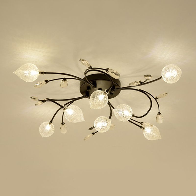 Lámpara de techo de múltiples luz iluminación de techo de vidrio de estilo moderno para sala de estar