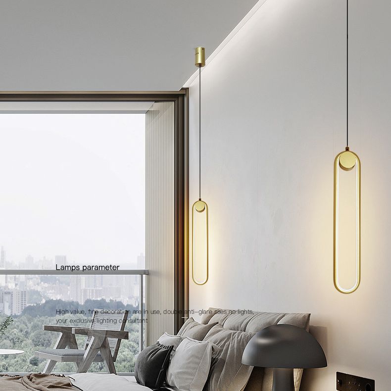 Acrylic Oblong LED Pendant Light in Modern Simplicity Aluminium Hanging Light for Interior Spaces