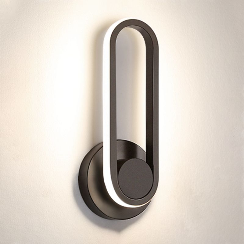 Oval Shade Metal Wall Sconce Modern Style Single Light Wall Mounted Light