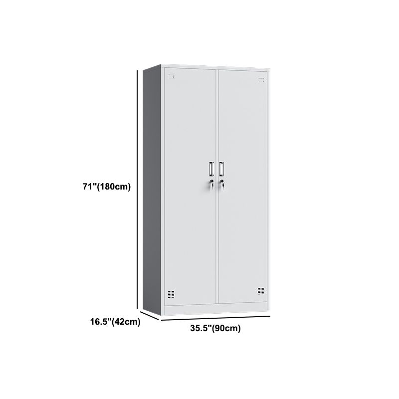 White Steel Wardrobe Cabinet Contemporary Hinged Wardrobe Closet