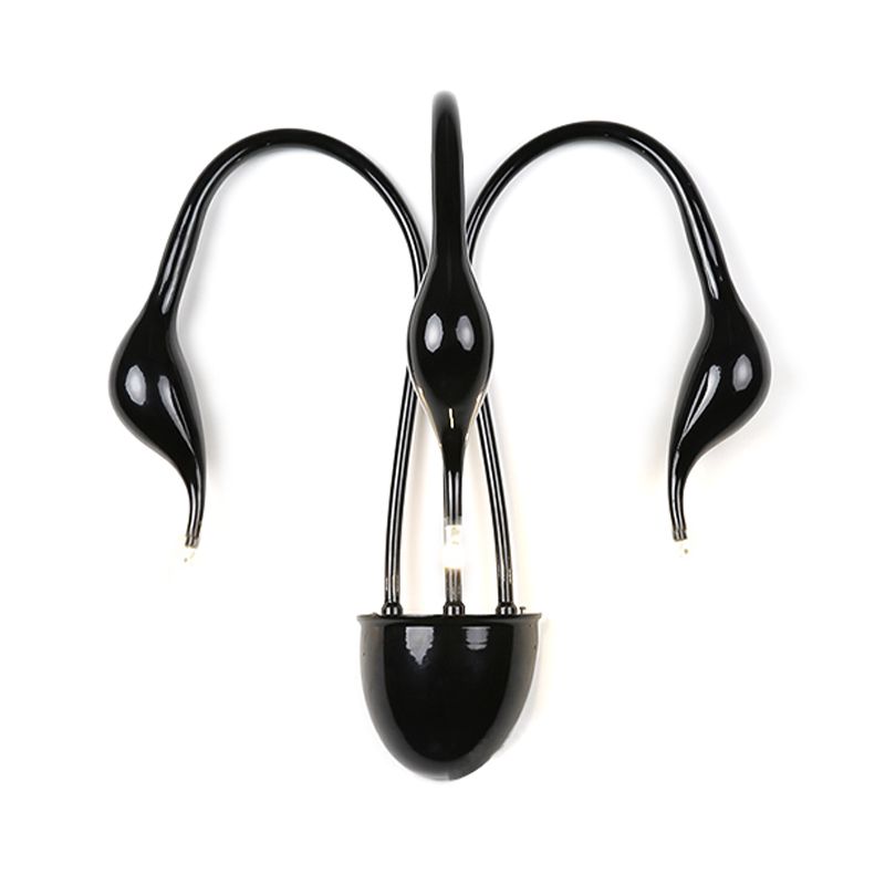 Metal Swan Wall Mount Leichte Nordik 3/5 Lichter Schwarz/weiß/weiße LED -Wandleuchten für Wohnzimmer