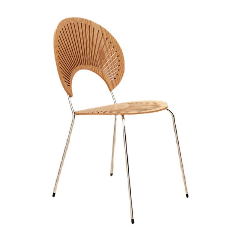 Silla lateral de comedor de estilo industrial, sillas de comedor con respaldo abierto de metal para cocina