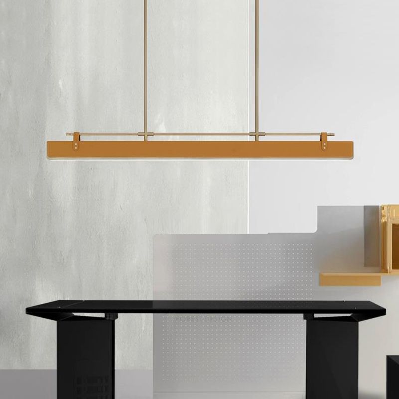 Leather LED Island Light Ultra-Modern Hanging Light Fixture for Dining Room