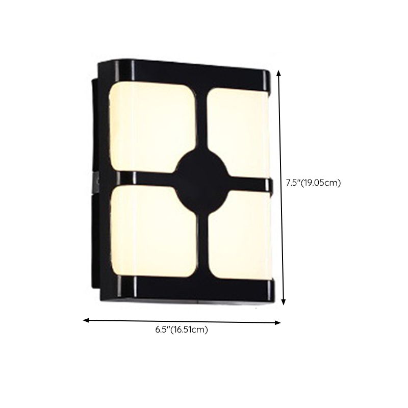 Modern Metal Wall Sconce Geometric Shape Wall Light with Plastic Shade for Living Room