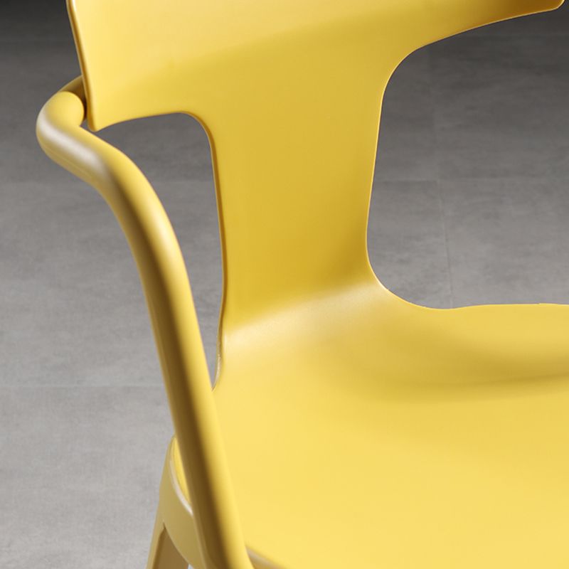 Chaises de salle à manger en plastique de style contemporain, chaises latérales à bras pour cuisine