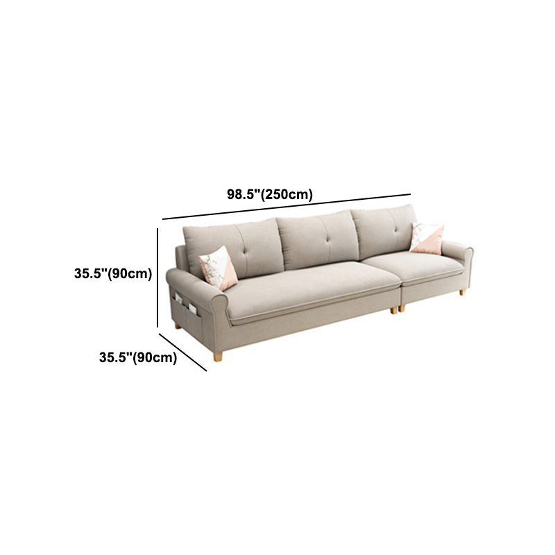 Round Arm Modular Furniture Sectionals with Storage for Living Room